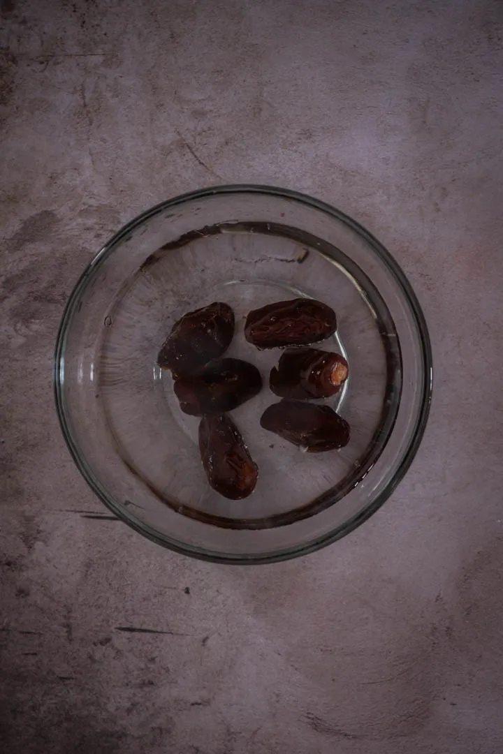 Instructions 1: Cover dates with boiling water and let them plump for 15 minutes. Drain well.
