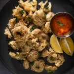 bird's eye view of vegetarian calamari